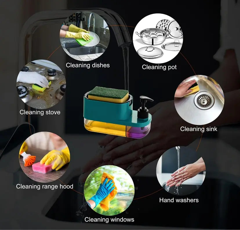 Premium 3-in-1 Soap & Sponge Dispenser