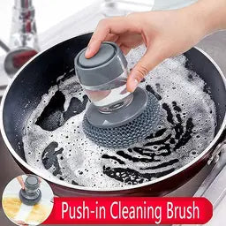 Push-In Dishwashing Cleaning Brush (Soap Dispenser Scrubber)