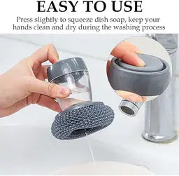 Push-In Dishwashing Cleaning Brush (Soap Dispenser Scrubber)