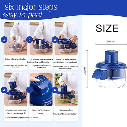 Automatic Vegetable & Fruit Peel Remover | Electric Peeler with Container | Fast & Easy Peeling for Grapes, Cherry Tomatoes & Small Fruits