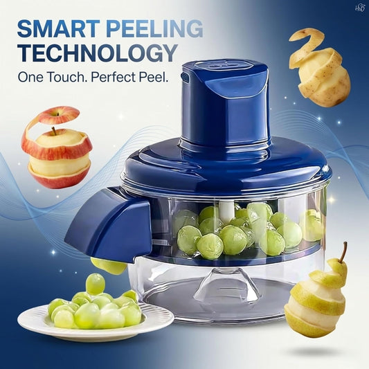 Automatic Vegetable & Fruit Peel Remover | Electric Peeler with Container | Fast & Easy Peeling for Grapes, Cherry Tomatoes & Small Fruits