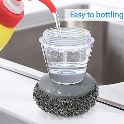 Push-In Dishwashing Cleaning Brush (Soap Dispenser Scrubber)