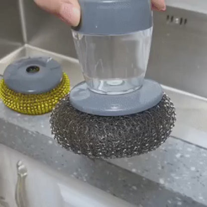 Push-In Dishwashing Cleaning Brush (Soap Dispenser Scrubber)