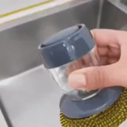 Push-In Dishwashing Cleaning Brush (Soap Dispenser Scrubber)